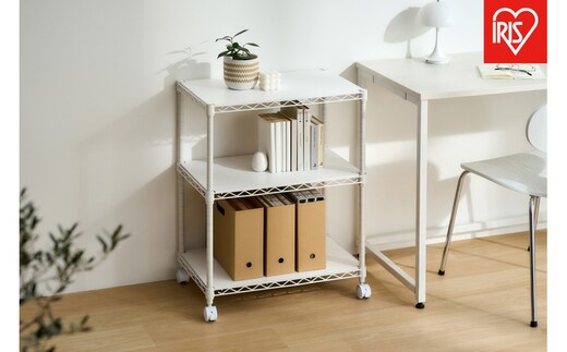 カラーメタルラック ウッドボード付き CMM-55073B ホワイト