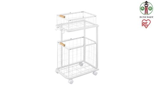 ランドリーバスケットワゴン２段 LBW-452 ホワイト