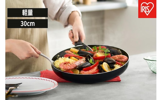 フライパン 軽量フライパンガス火対応３０ｃｍ VLG-F30 ブラック