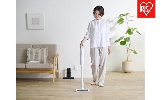 掃除機 充電式 紙パックスティッククリーナー アイリスオーヤマ ホワイト 充電式クリーナー ハンディ スティック 軽量 2WAY 充電式 パワフル 吸引力 コンパクト 小型 自走式 おすすめ 人気 アイリス SBD-77P-W ホワイト