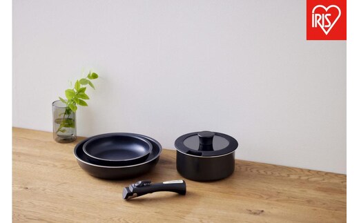 フライパンセット ダイヤモンドコートパン５点セット ＩＨ・ガス火対応 NTF-SEI5 ブラックメタリック