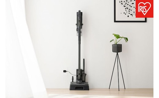 掃除機 充電式サイクロンスティッククリーナー アイリスオーヤマ ブラック 充電式クリーナー サイクロンスティッククリーナー ハンディ スティック 軽量 2WAY 充電式 パワフル 吸引力 コンパクト 小型 自走式 おすすめ 人気 アイリス 充電スタンド SCD-185PM-BH ナチュラルブラック