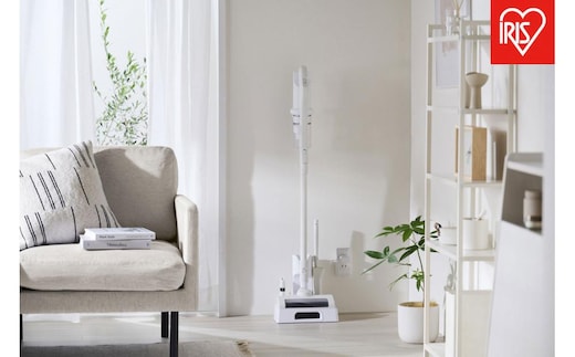 掃除機 充電式サイクロンスティッククリーナー アイリスオーヤマ ホワイト 充電式クリーナー サイクロンスティッククリーナー ハンディ スティック 軽量 2WAY 充電式 パワフル 吸引力 コンパクト 小型 自走式 おすすめ 人気 アイリス 充電スタンド SCDー185PM-WH ナチュラルホワイト