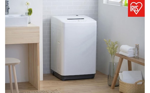 洗濯機 全自動洗濯機 6.0kg ガチ落ち大水流洗浄 節水 コンパクト 一人暮らし アイリスオーヤマ 省スペース 縦型 節水 全自動 時短 IAW-T606-W ホワイト