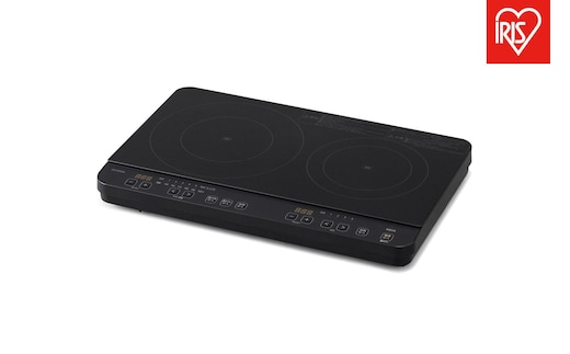 IHコンロ 2口 IH 1400W アイリスオーヤマ コンパクト設計 火力6段階 火力調節 キッチン 工事不要 すぐ使える 経済的 揚げ物モード 湯沸かしモード タイマー 安全機能 IHK-WT41-B