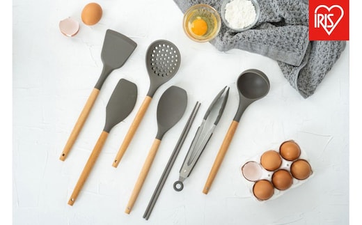 調理器具 キッチンツール７点＋スタンドセット KT-7SS チャコールグレー