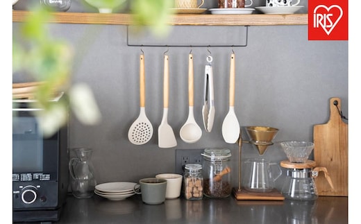 調理器具 キッチンツール７点＋スタンドセット KT-7SS グレージュ