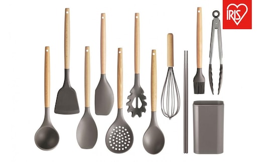 調理器具 キッチンツール１１点＋スタンドセット KT-11SS チャコールグレー