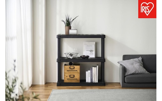 プラスチックラック3段 PLR-9143 ブラック