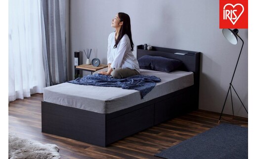 ベッド 収納ベッド宮付き DSBM-S ブラック