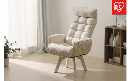 イス 回転ファブリックチェア ハイバック FACN-KHB ホワイト