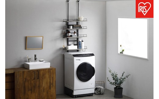 ランドリーラック つっぱりランドリーラック TLR-4 ブラック/アッシュグレー