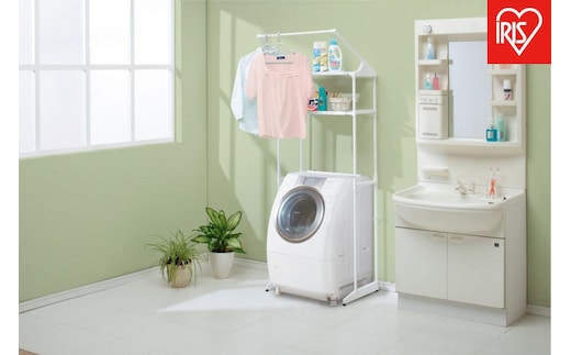 ランドリーラック ハンガーバー付ランドリーラック HLR-181P ホワイト