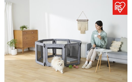 ペット 洗える折りたたみペットサークル AOPS-8P グレー