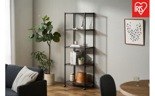 カラーメタルラック ウッドボード付き CMM-55165B ブラック