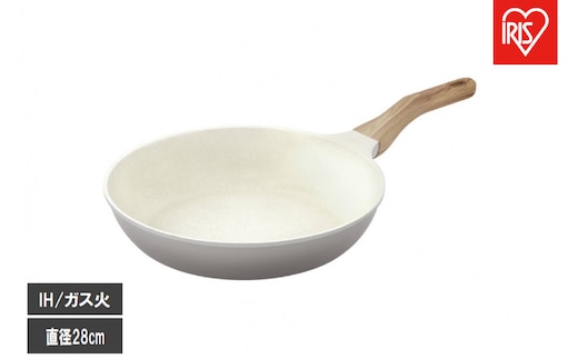 ナチュかるフライパン２８cm ＩＨ・ガス火対応 NTL-F28PG パールグレー×アイボリー