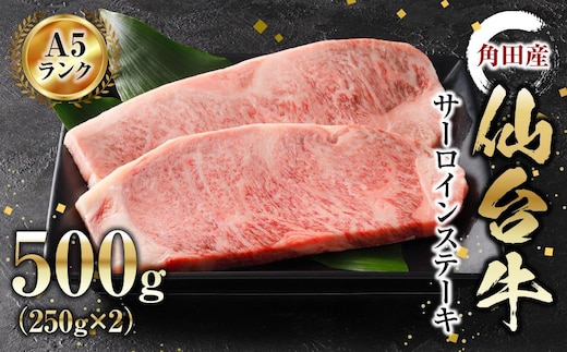【角田産仙台牛A5ランク】サーロインステーキ500g（250g×2）