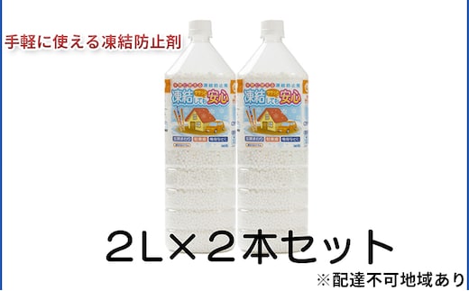 融雪剤 凍結してもササっと安心 2L×2本 雑貨 日用品 凍結防止 塩化カルシウム ペットボトル 保管 スマート 散布 