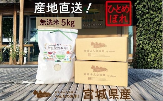 無洗米 ひとめぼれ 5kg 岩沼みんなの家 みんなのお米! 米 精米 お米 白米 単一原料米 ブランド米 東北 震災 支援 こめ コメ おこめ ご飯 ごはん 5キロ 産地直送 送料無料 宮城県産 宮城 宮城県 岩沼市
