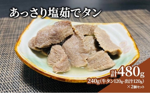 牛タン あっさり塩茹でタン 120g × 2個 出汁 セット タン塩 塩タン 温めるだけ 小分け 牛肉 冷凍配送