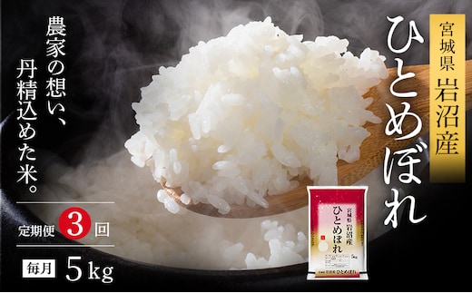 【令和7年産新米/3ヶ月連続定期便】ひとめぼれ 5kg×3回 米 岩沼産 お米 白米 精米 ブランド米 単一原料米 5キロ こめ コメ おこめ ご飯 ライス 東北 宮城県産 宮城県産ひとめぼれ 宮城米 宮城