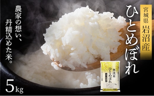 【令和7年産新米】無洗米 ひとめぼれ 5kg 米 岩沼産 お米 白米 ブランド米 単一原料米 5キロ こめ コメ おこめ ご飯 ライス 東北 宮城県産 宮城県産ひとめぼれ 宮城米 宮城 宮城県 岩沼市