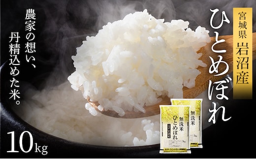 【令和7年産新米】 無洗米 ひとめぼれ 10kg 米 岩沼産 お米 白米 ブランド米 単一原料米 10キロ こめ コメ おこめ ご飯 ライス 東北 宮城県産 宮城県産ひとめぼれ 宮城米 宮城 宮城県 岩沼市