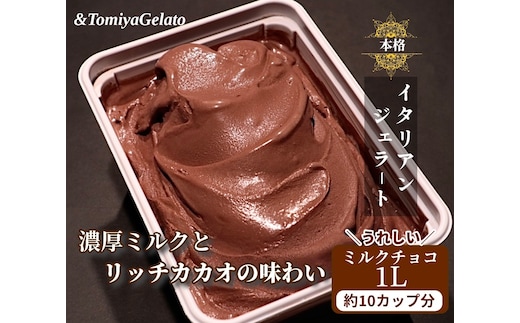 [＆とみやジェラート] ミルクチョコ 1000ml ｜アイス スイーツ 仙台 富谷 とみやど 牧場 アイスクリーム デザート イタリアンジェラート [0200]