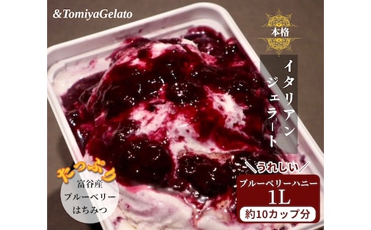[＆とみやジェラート] ブルーベリーハニー 1000ml｜アイス スイーツ 仙台 富谷 とみやど 牧場 デザート イタリアンジェラート [0201]