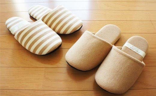 オーガニックコットンソフトスリッパ M（約24cm）・Lサイズ（約27cm）2足セット 【04301-0351】