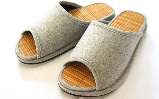 D型セノーテニット竹炭スリッパ グレー＜婦人用Ｍサイズ（約24cmまで）＞ 【04301-0359】