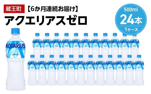 【6か月連続お届け】アクエリアスゼロ 500ml PET×24本 【04301-0663】