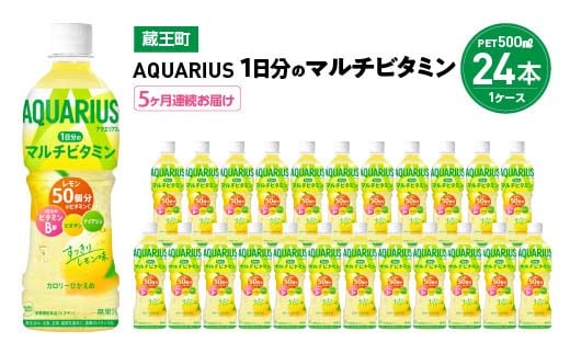 【5か月連続お届け】アクエリアス1日分のマルチビタミン 500ml PET×24本 【04301-0686】