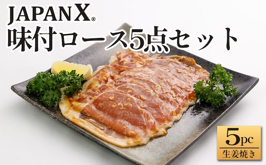 JAPAN X 味付ロース5点セット 生姜焼き5パック 豚肉 豚 ブランド豚 小分け ロース 豚ロース 味付 時短 生姜焼き 山賊焼き ジャパンエックス 蔵王 人気 【04301-0883-1】