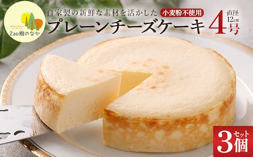 【選べる組合せ】蔵王のチーズケーキ専門店 選べるチーズケーキ＜プレーンチーズケーキ3個＞ 【04301-1036-2】