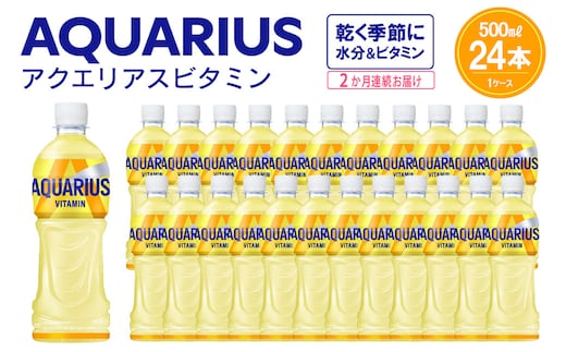 【2か月連続お届け】アクエリアス ビタミン 500ml PET×24本 【04301-0684】