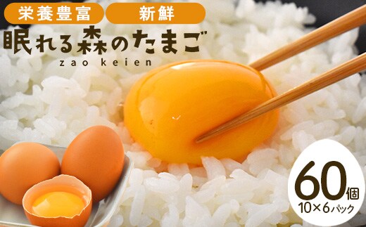眠れる森のたまご 朝採れ卵60個 たまご タマゴ 卵 鶏卵 濃厚 こだわり 新鮮 【04301-0792】
