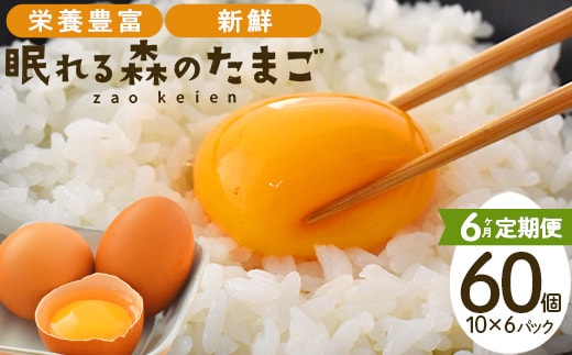 【6か月連続お届け】眠れる森のたまご 朝採れ卵60個 たまご タマゴ 卵 鶏卵 濃厚 こだわり 新鮮 【04301-0795】