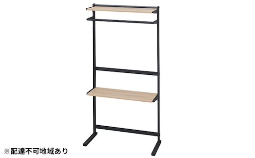 スタイルウォールワードローブ SWW-850 ブラック／ライトナチュラル アイリスオーヤマ 雑貨 日用品 ユニットシェルフ 収納ラック 
