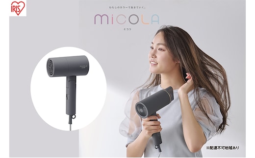 アイリスオーヤマ ドライヤー HDR-M101-H ダークグレー ミコラ MiCOLA イオンドライヤー マイナスイオン 大風量 速乾 ヘア ヘアケア 折りたたみ 持ち運び 軽量 電化製品 家電 宮城 宮城県 大河原 大河原町