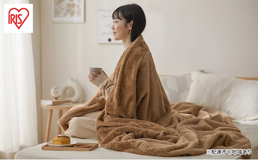 毛布 布団カバーにもなる毛布 シングル M-FC-SL ブラウン アイリスオーヤマ 掛布団カバー 洗える 洗濯 リバーシブル シープ調ボア ブランケット 暖かい 秋 冬 吸湿発熱 抗菌防臭 冬用寝具 