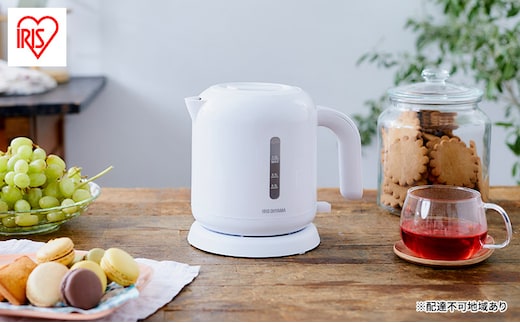 ケトル 電気 IKEB-800-W ホワイト ベーシックタイプ アイリスオーヤマ 電気ケトル 電気ポット お湯 湯沸し 湯沸かし ゆわかし やかん 沸騰 紅茶 ティー コーヒー珈琲 沸かす 熱湯 キッチン用品 調理家電 