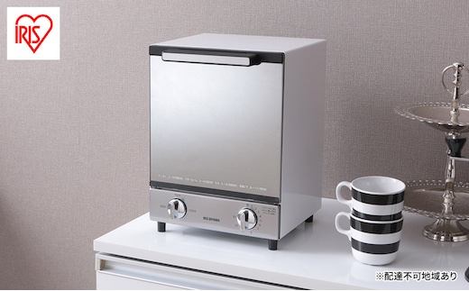 トースター 縦型 ２枚 小型 MOT-012 アイリスオーヤマ おしゃれ オーブン ミラー ミラーガラス タイマー 縦 一人暮らし トースト 食パン 省スペース 2段 2枚焼き コンパクト スリム キッチン用品 調理家電 食欲の秋特集 