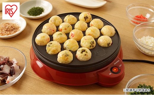 ホットプレート たこ焼きプレート ITY-18A-R レッド アイリスオーヤマ 電気 たこ焼き器 ホットプレート 新生活 キッチン用品 調理家電 食欲の秋特集 