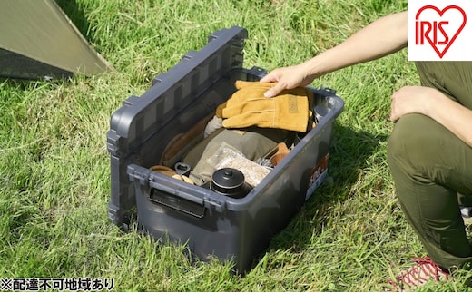 収納ボックス HUGEL SMOKE BOX SMB-600 クリアブラック アイリスオーヤマ アウトドア キャンプ 屋外 ふた付き スモークボックス クリア 中身が見える 透ける 蓋付き ベンチ 野外 防災 備蓄