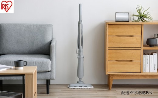 スチームモップ STM-240 グレー スチームクリーナー スチーム モップ 床掃除 コード式 アイリスオーヤマ 軽量 除菌 交換用パッド付 スチーム掃除機 電動モップ 掃除 新生活 リビング 寝室 トイレ 玄関 廊下 階段