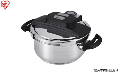 圧力鍋 両手圧力鍋4L RAN-4L 4L ih ガス ガス対応 ih対応 アイリスオーヤマ 圧力なべ レシピブック付き 蓋 ふた 中かご 蒸し皿 セット 簡単操作 両手鍋 両手圧力鍋 鍋 なべ ナベ 圧力 時短 調理器具 プレゼント