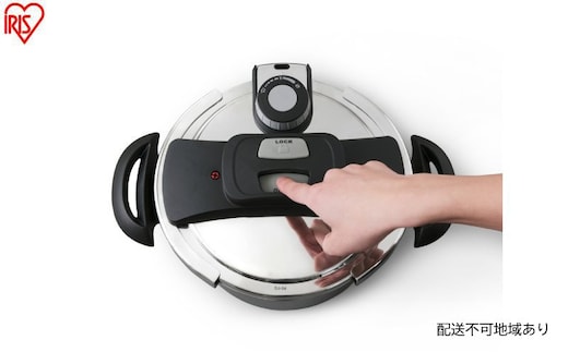 圧力鍋 両手圧力鍋6L RAN-6L 6L ih ガス ガス対応 ih対応 アイリスオーヤマ 圧力なべ レシピブック付き 蓋 ふた 中かご 蒸し皿 セット 簡単操作 両手鍋 両手圧力鍋 鍋 なべ ナベ 圧力 時短 調理器具 プレゼント