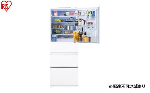 冷蔵庫 冷凍冷蔵庫 428L IRSN-SX43A-W シルキーホワイト（4ドア）アイリスオーヤマ スリム 冷凍室 4ドア 右開き 省エネ 静音 霜取り不要 大型 急速冷凍 ふたり暮らし 400L 以上