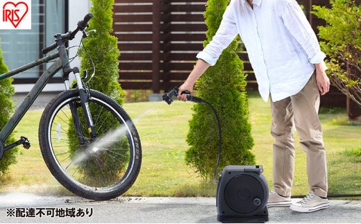 フルカバーホースリールJET 10M FHJー10 ダークグレー/ブラック ホース ホースリール 散水ホース 水まきホース 10m フルカバー カバー付き 水やり 水撒き 散水 ガーデニング 家庭菜園 洗車 掃除 アイリスオーヤマ 新生活